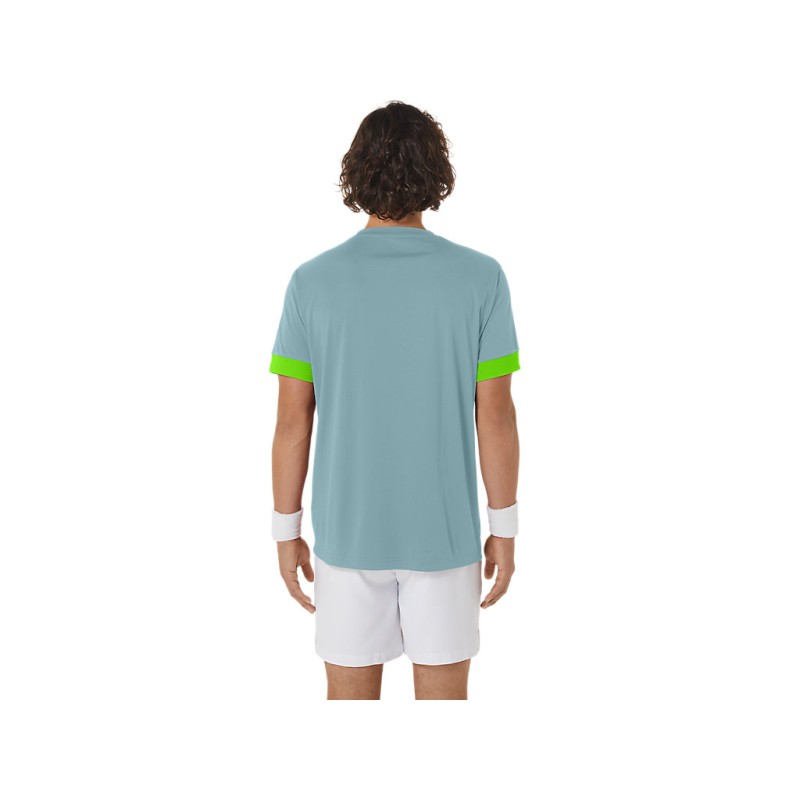Camiseta Asics Court SS Top Teal Tint/Electric Lime