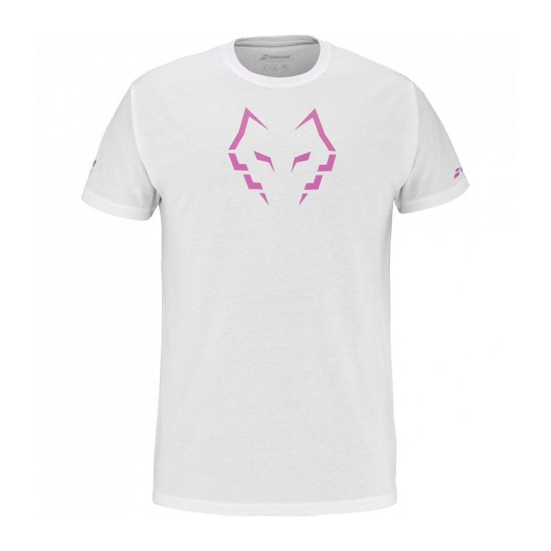 Camiseta Babolat Lebrón Algodón Blanco/Rosa