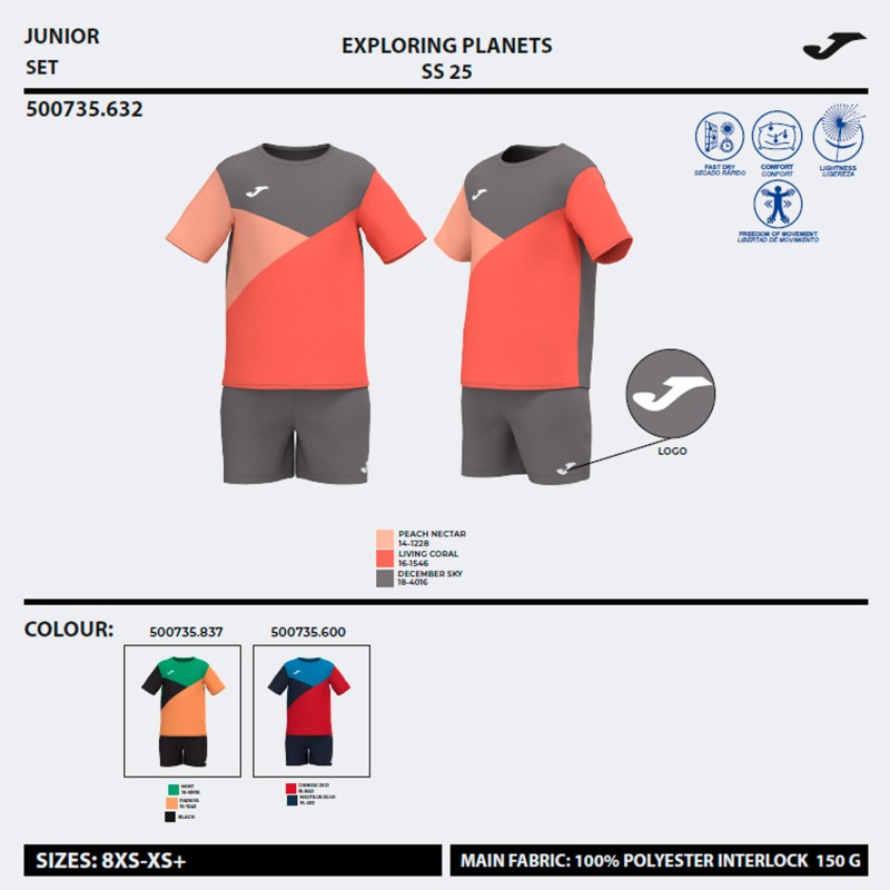 Conjunto Joma Junior Camp Coral