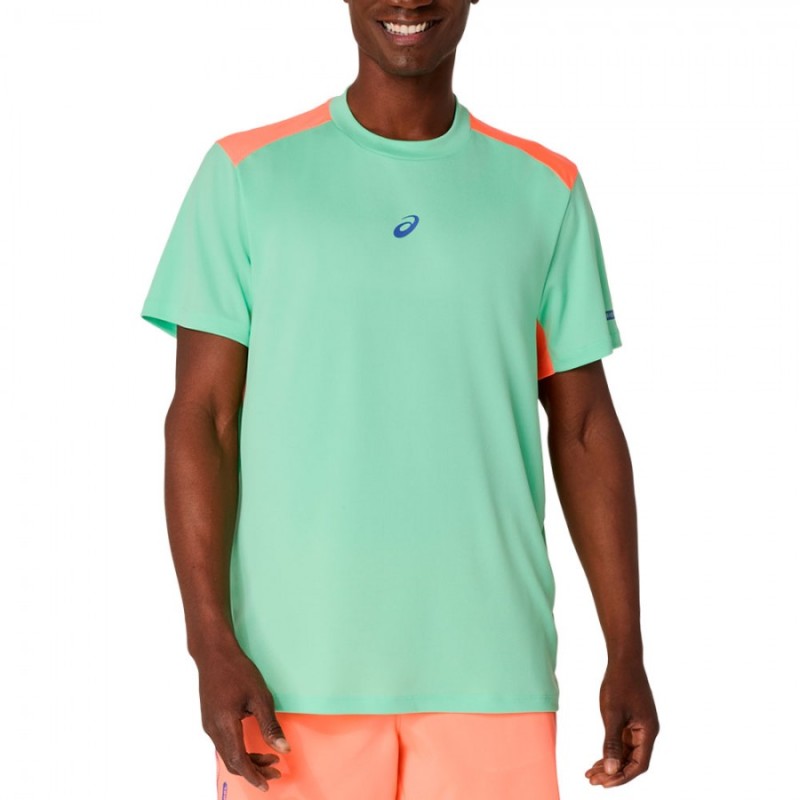 Camiseta Asics Court SS Menthol/Vivid Coral